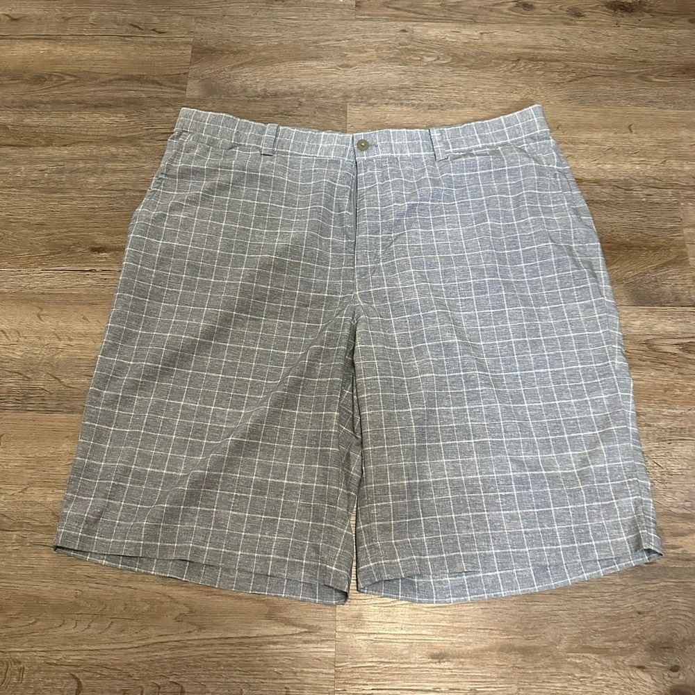 Nike Golf Tour Performance Dri-FIT Grey Plaid Shorts Mens 38 Windowpane Athletic